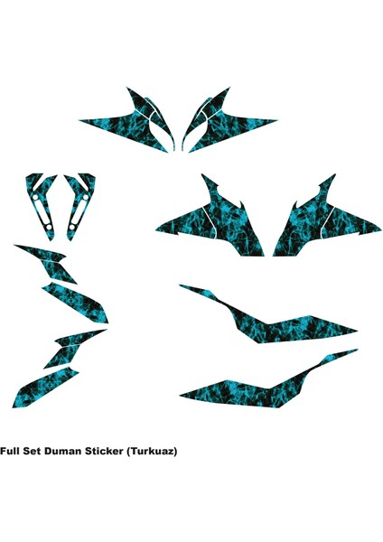 Cfmoto 250SR Full Takım Turkuaz Duman Parçalı Kaplama Stıcker Etiket Modeli fiyatları