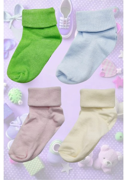 Pamuklu Dört Mevsim 4'lü Bebek Çorabı Renkli Bebek Çorap fiyatları
