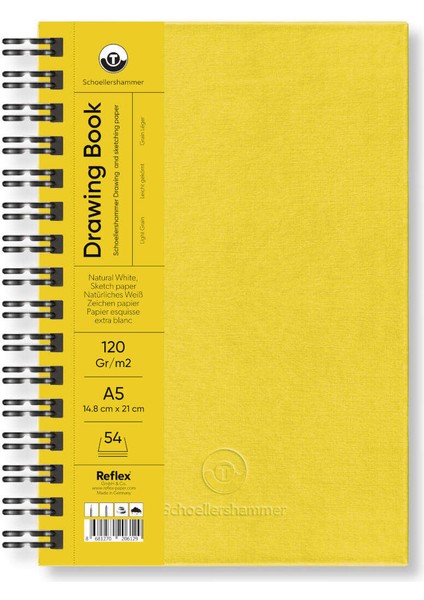 Schoellershammer Drawing Pad Sarı Sert Kapak Çizim Defteri 120 gr A5 54 Yaprak