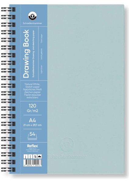 Schoellershammer Drawing Pad Açık Mavi Sert Kapak Çizim Defteri 120 gr A4 54 Yaprak