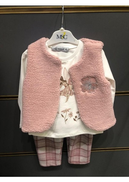 Kız Bebek Kuzucuk Yelekli Alt Üst Takım