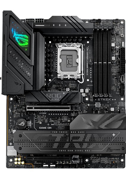 Rog Strıx B860-F Gamıng Wıfı Intel B860 LGA1851 Ddr5 9066 Dp HDMI 4x M2 Usb3.2 Gen 2x2 Wifi 7 + Bt Aura Rgb 2.5gbit Lan Atx 16+1+2+1 Güç Aşamaları, 1xgen5 M.2, Asus Aı Advisor, Thunderbolt 4