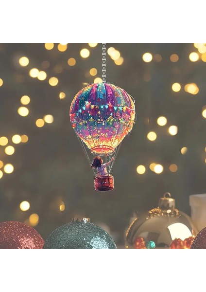 2d Akrilik Düz Rüya Sıcak Hava Balonu Anahtarlık
