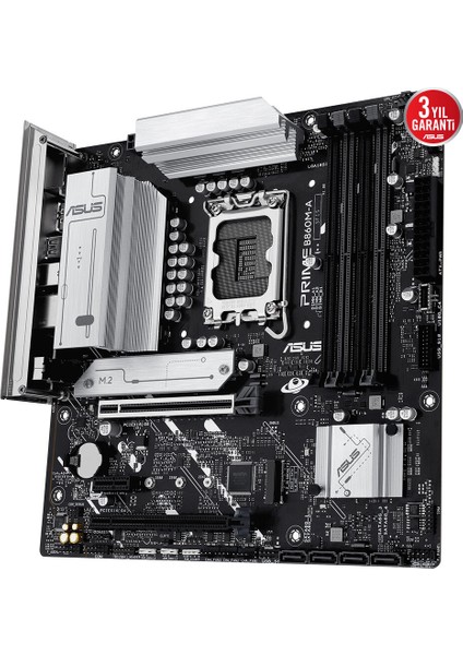 Prıme B860M-A-CSM Intel B860 LGA1851 Ddr5 8666 2xdp HDMI Çift M2 Usb3.2 Gen 2x2 Aura Rgb 2.5gbit Lan Matx 7+1+1 Güç Aşamaları, 1xgen5 M.2, Ready For Advanced Aı Pc