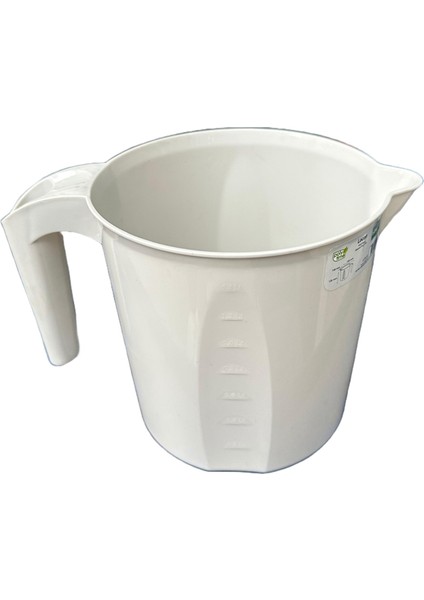 Polytime Krem Renkli Plastik Ölçekli Maşrapa - 1.5 Litre