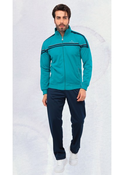Erkek Zümrüt Şeritli Rashell Eşofman Takım