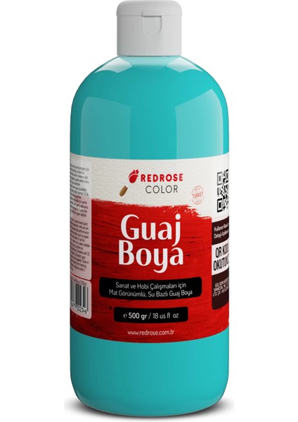 Turkuaz Guaj Boya 500GR Sanatçılar, Öğrenciler, Yeni Başlayanlar Için