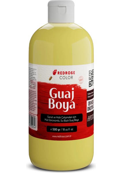 Sarı Guaj Boya 500GR Sanatçılar, Öğrenciler, Yeni Başlayanlar Için