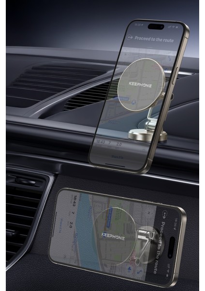 Katlanabilir Magsafe Mıknatıslı Metal Araç Içi Telefon Tutucu 360 Derece Dönen Torpido ve Cam Üstü modelleri
