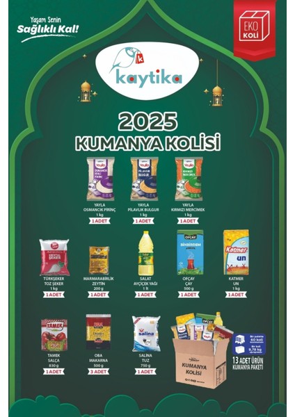 Ramazan Kumanya Erzak Kolisi 13 Parça Eko Paket