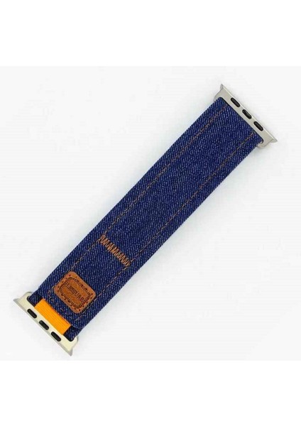Apple Için Denim Kumaş Bilezik Döngü Kayışı Izle 42-44-45-46-49MMS 10 (46MM) Leisure 42