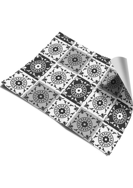 Merdiven Sticker Kendinden Yapışkanlı Folyo Kaplama 5 Adet (18 cm x 120 cm ) Gri-Beyaz fiyatları