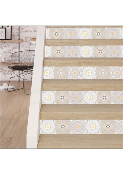 Merdiven Sticker Kendinden Yapışkanlı Folyo Kaplama 5 Adet 18 cm x 120 cm