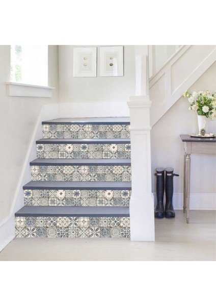 Merdiven Sticker Kendinden Yapışkanlı Folyo Kaplama 5 Adet 18 cm x 120 cm Antik