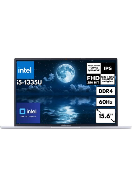 Vivobook I5-1335U 40GB 2 Tbssd Intel UHD Graphics 15.6" Fhd Windows 11 Pro Notebook X1504VA-NJ104 BT96