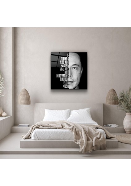 Elon Musk Designers Collection Cam Duvar Tablosu