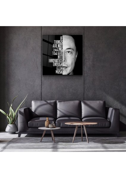 Elon Musk Designers Collection Cam Duvar Tablosu