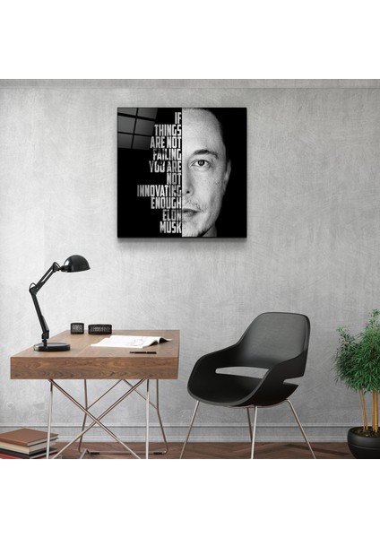 Elon Musk Designers Collection Cam Duvar Tablosu