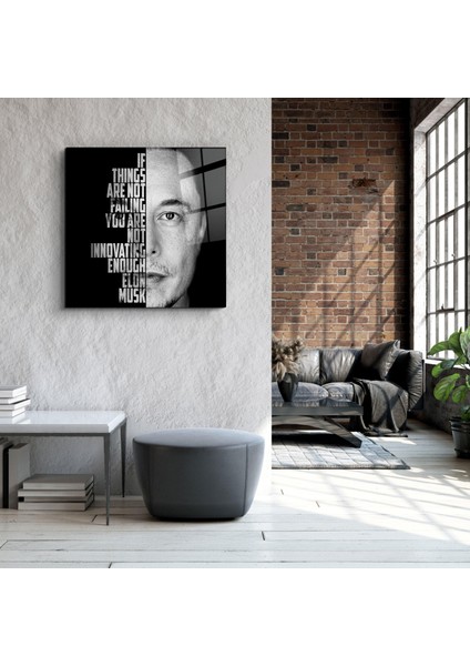 Elon Musk Designers Collection Cam Duvar Tablosu