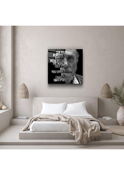 Charles Bukowski Designers Collection Cam Duvar Tablosu