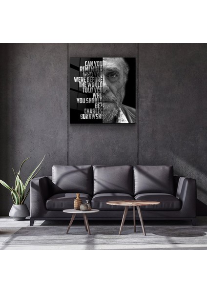 Charles Bukowski Designers Collection Cam Duvar Tablosu