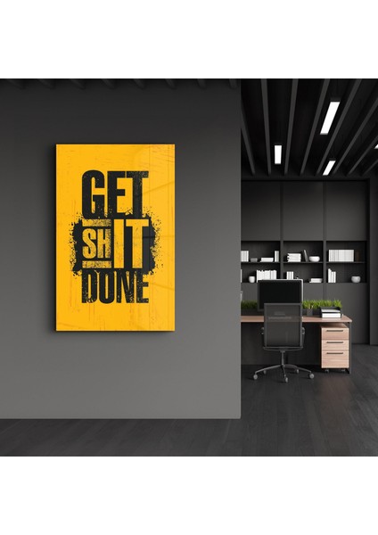 Get It Done Motivational Cam Duvar Tablosu