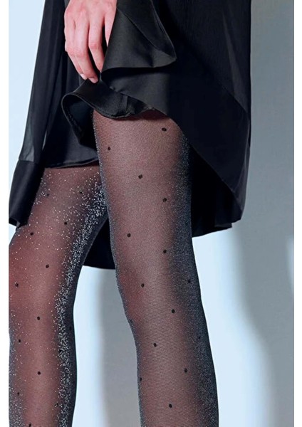Shiny Stil Siyah Külotlu Çorap - Siyah - L-Xl