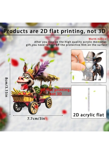 2d Akrilik Meyve Arabalı Eşek Anahtarlık fiyatları