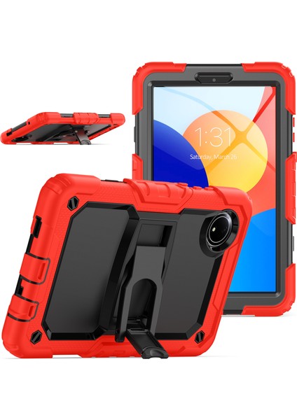 Xiaomi Redmi Pad Se 4g 8.7 Inç Kılıf Pc+Silikon Tablet Kapağı-Kırmızı (Yurt Dışından)
