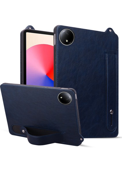Xiaomi Redmi Pad Se 4g 8.7 Inç Kılıf El Kayışı Deri Tablet Kapak-Mavi Için (Yurt Dışından)