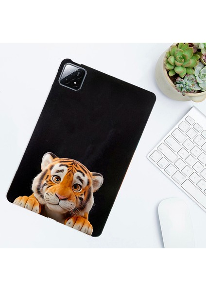 Xiaomi Pad 6s Pro 12.4 Kılıf Desen Baskı Ince Tpu Tablet Koruyucu Kapak-Küçük Kaplan Için (Yurt Dışından)