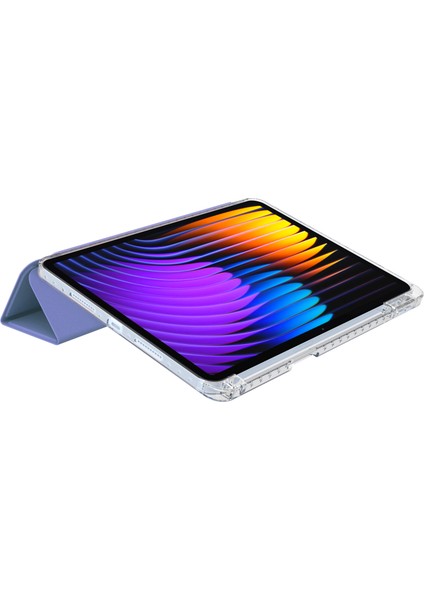 Xiaomi Pad 7 Pro / Pad 7 Kılıf Pu Deri Origami Şeffaf Tablet Kapağı-Lavanta Moru Için (Yurt Dışından) modelleri