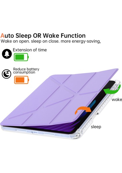 Xiaomi Pad 7 Pro / Pad 7 Kılıf Pu Deri Origami Şeffaf Tablet Kapağı-Mor (Yurt Dışından) indirimleri
