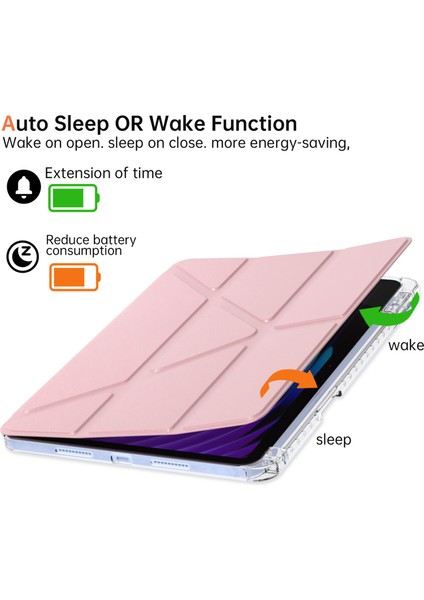 Xiaomi Pad 7 Pro / Pad 7 Kılıf Pu Deri Origami Şeffaf Tablet Kapağı-Pembe (Yurt Dışından) indirimleri