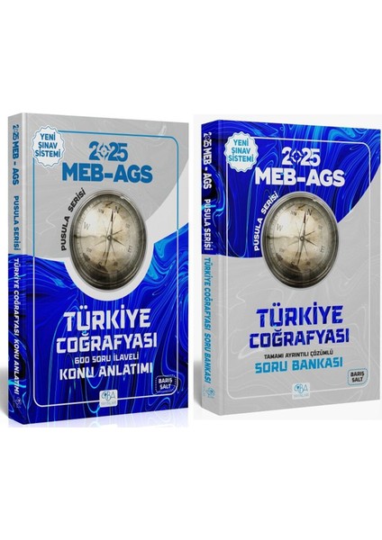 2025 MEB AGS Türkiye Coğrafyası Konu Anlatımı ve Soru Bankası Seti 2 Kitap
