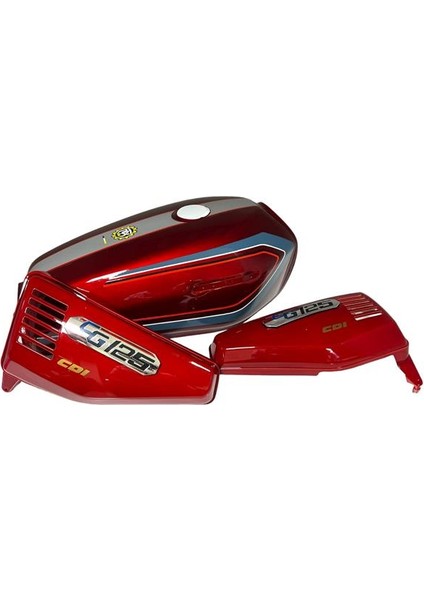 Şeritli Benzin Deposu ve Yan Kapak Cg Kırmızı