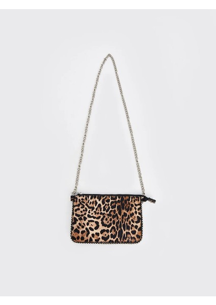 Kahverengi Baskılı Leopar Desenli Kadın Omuz Çantası modelleri