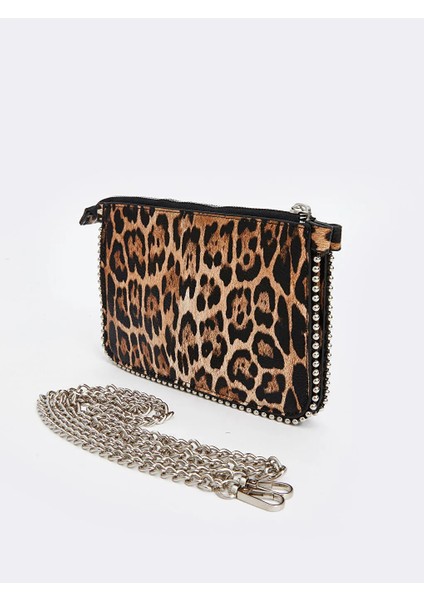 Kahverengi Baskılı Leopar Desenli Kadın Omuz Çantası indirimleri