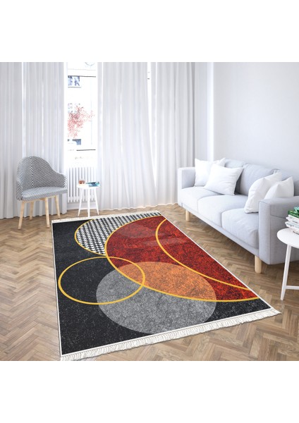 Yıkanabilir Süngerli Kaymaz Taban Dijital Baskılı Koridor Mutfak Hol Salon Desenli Halı Kesme Yolluk