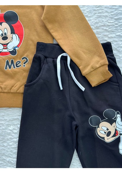 Sevimli Mickey Mouse Baskılı Çoçuk Eşofman Takımı