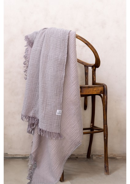 Cocoon %100 Pamuk 4 Kat Müslin Koltuk Şalı Mor / Lila 130x170
