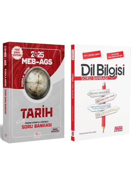 2025 MEB AGS Tarihin Pusulası ve Akm Dil Bilgisi Soru Bankası Seti 2 Kitap