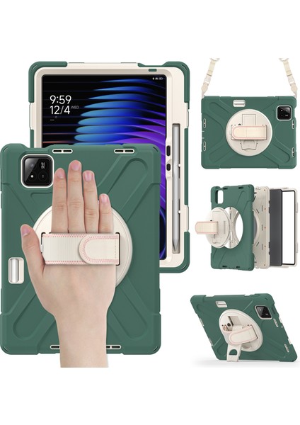 Xiaomi Pad 7 Tpu Pc Silikon Tablet Kılıfı Omuz Askılı-Zümrüt Yeşili (Yurt Dışından) fiyatları