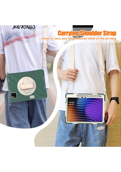 Xiaomi Pad 7 Tpu Pc Silikon Tablet Kılıfı Omuz Askılı-Zümrüt Yeşili (Yurt Dışından) modelleri