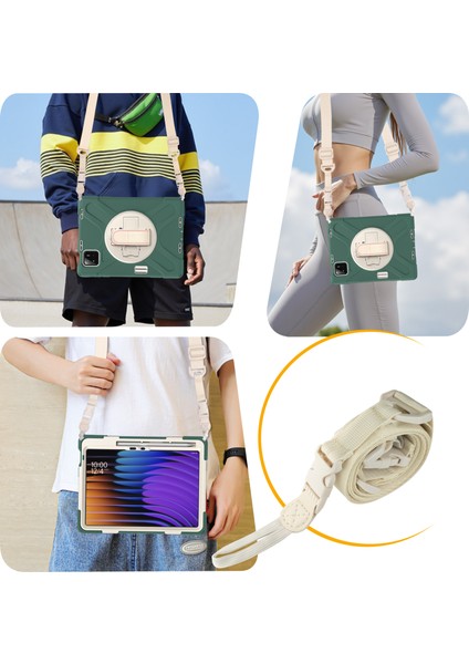 Xiaomi Pad 7 Tpu Pc Silikon Tablet Kılıfı Omuz Askılı-Zümrüt Yeşili (Yurt Dışından) fırsatları