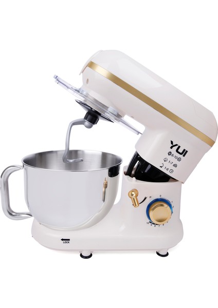 M120 Multi-Fonksiyonel 3'ü Bir Arada Stand Mikser Kıyma Setli ve Blender Özellikli Beyaz/gold