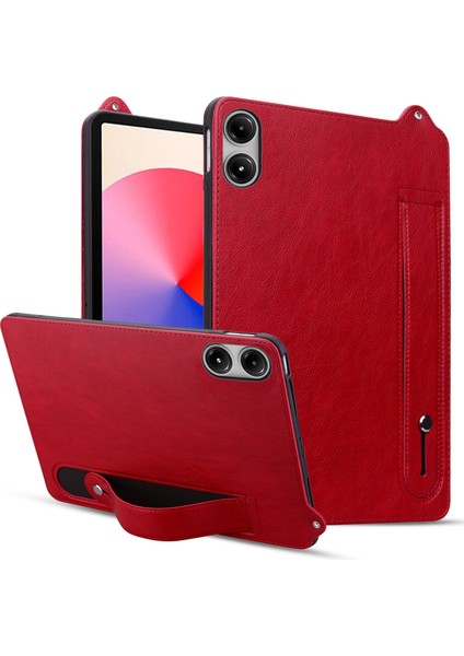 Xiaomi Redmi Pad Pro/pad Pro 5g/poco Pad 4g/5g El Kayışı Deri Kılıf-Kırmızı (Yurt Dışından)