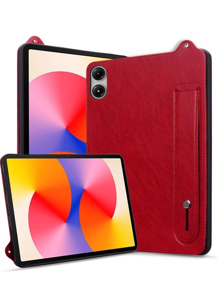 Xiaomi Redmi Pad Pro/pad Pro 5g/poco Pad 4g/5g El Kayışı Deri Kılıf-Kırmızı (Yurt Dışından)