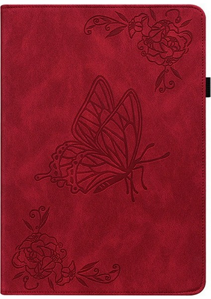 Xiaomi Pad 7 Pro / Pad 7 Kılıfı Çiçek Baskılı Pu Deri Tablet Kılıfı, Kart Yuvalı-Kırmızı (Yurt Dışından) indirimleri