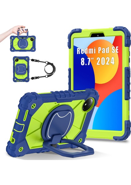 Xiaomi Redmi Pad Se 4g 8.7 Inç Kılıf Silikon + Pc Tablet Kapağı-Lacivert/sarı Yeşil (Yurt Dışından)